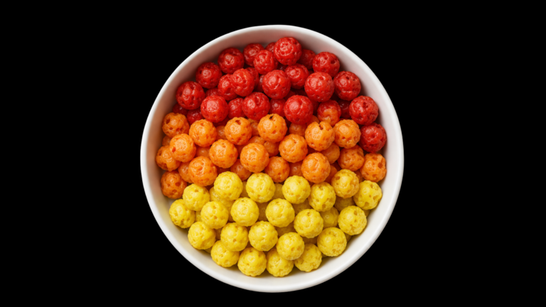bowl of colorful cereal