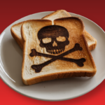 an image of toast on plate burn mark of toast burns