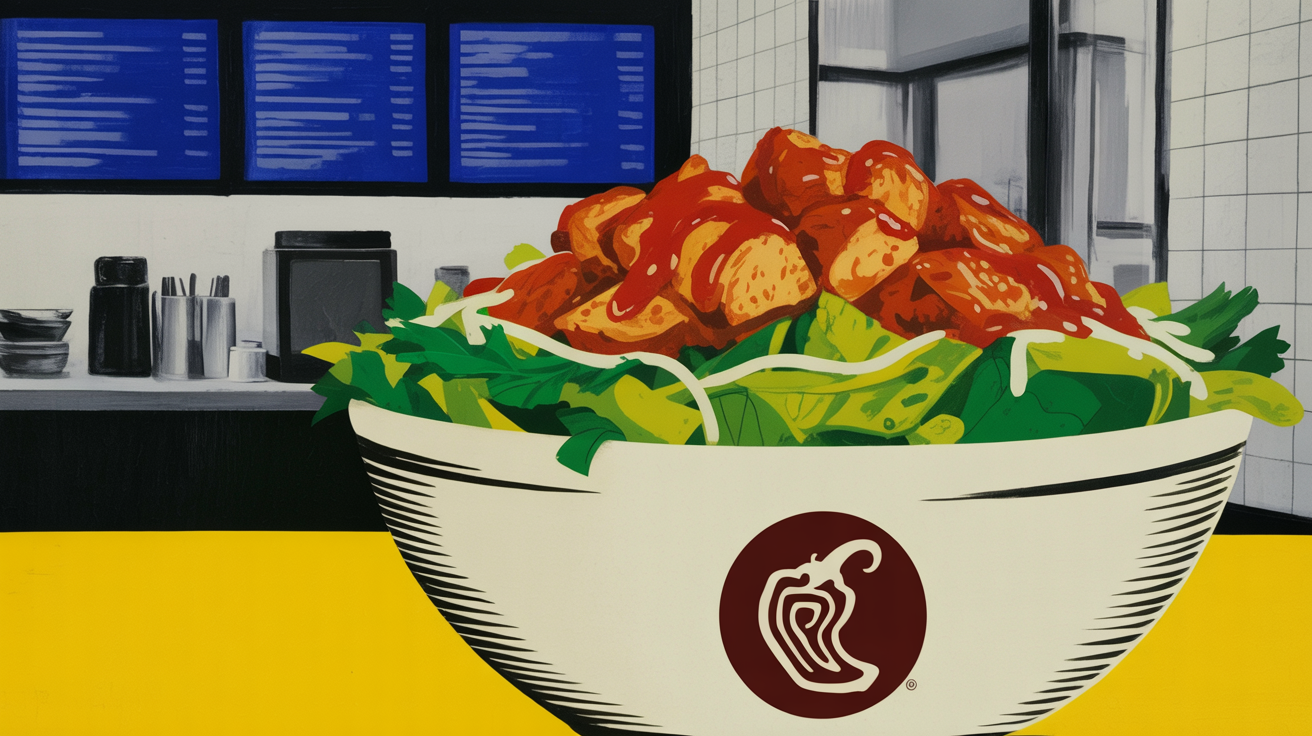Chipotle honey chicken burrito bowl served fresh at a restaurant counter