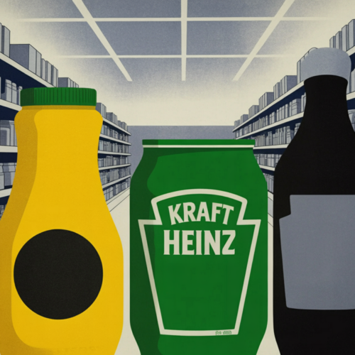 Colorful food brand merchandise and novelty products displayed at a festival activation.