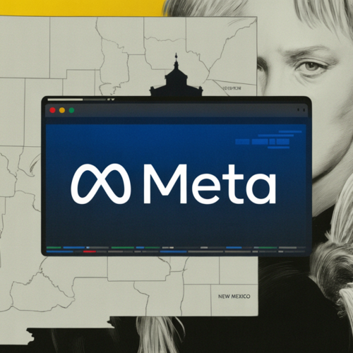 New Mexico state seal beside Meta logo symbolizing legal standoff over platform shutdown