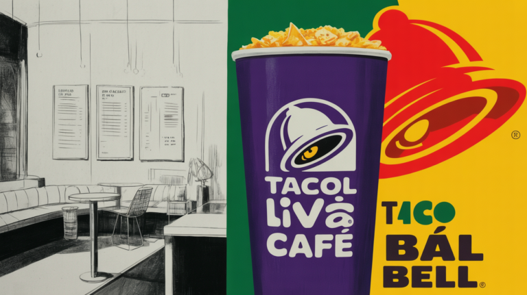 Taco Bell Live Más Café storefront concept with morning daypart branding displayed prominently