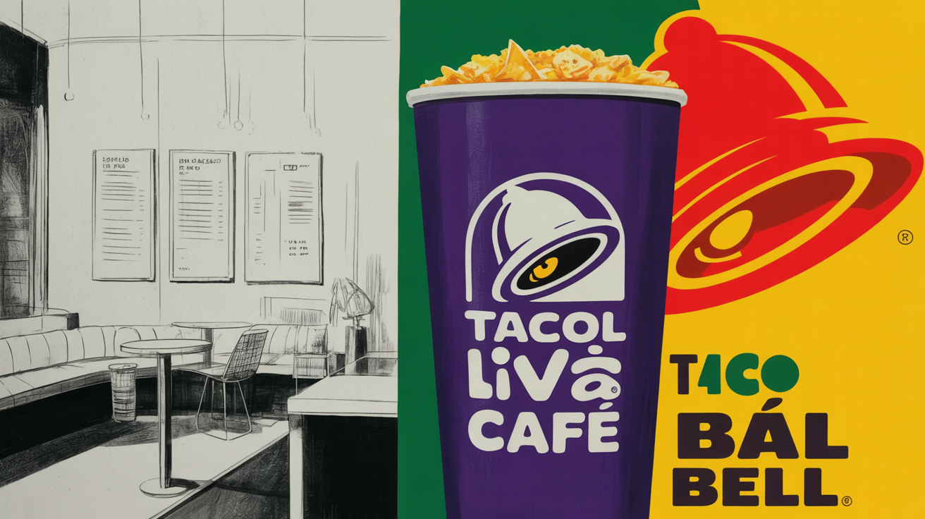 Taco Bell Live Más Café storefront concept with morning daypart branding displayed prominently