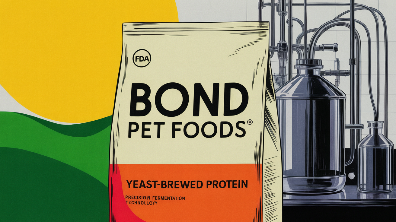 Yeast fermentation tanks producing animal-free lamb protein for dog food