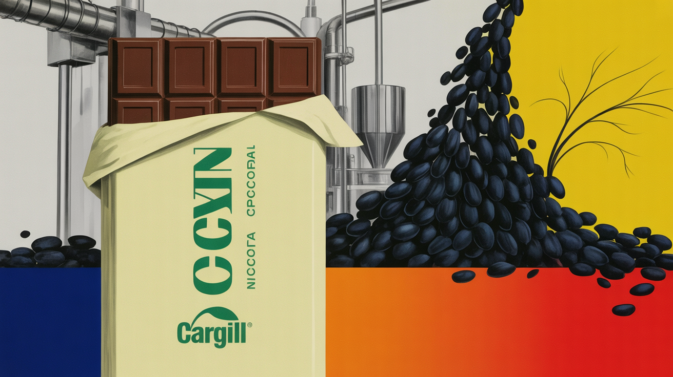 Grapeseed-based cocoa-free chocolate alternative NextCoa displayed in manufacturing context
