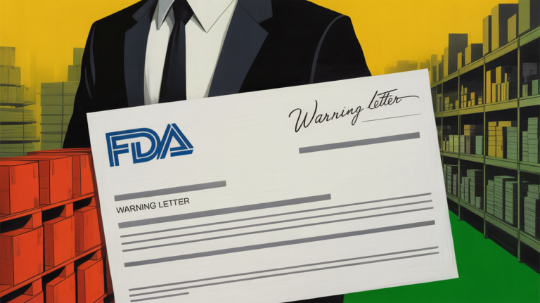 FDA inspector reviewing food facility compliance documents at a manufacturing plant