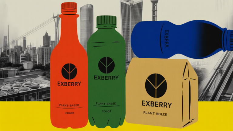 GNT EXBERRY plant-based color range displayed at a Shanghai food industry event