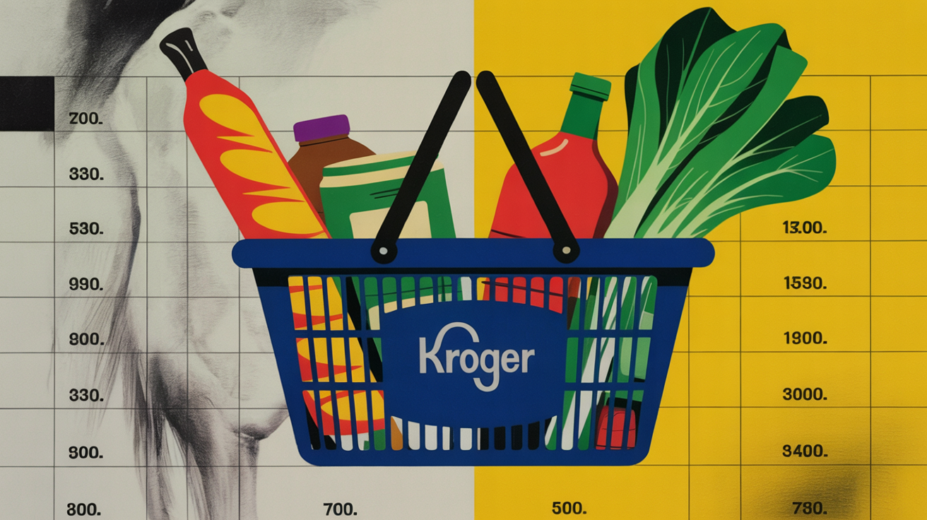 Kroger store exterior with price signage reflecting competitive grocery pricing strategy
