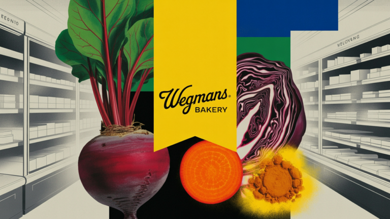 Wegmans in-store bakery display featuring clean-label decorated cakes and pastries
