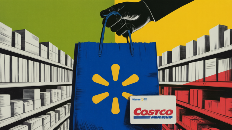 Walmart and Costco storefronts representing dominant retail value positioning in 2026