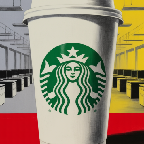 Starbucks corporate office exterior reflecting ongoing 2025 restructuring and layoffs