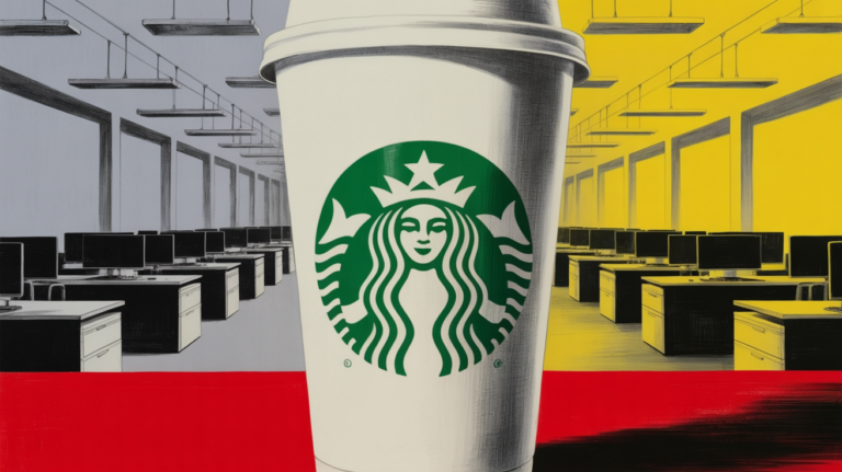 Starbucks corporate office exterior reflecting ongoing 2025 restructuring and layoffs