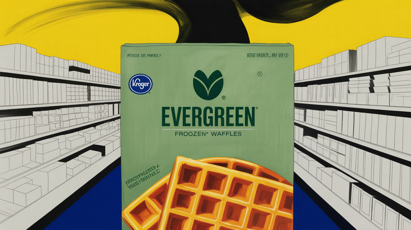Colorful veggie-packed frozen waffles stacked on a plate for kids