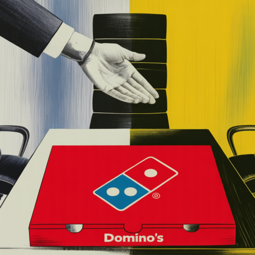 Domino's storefront sign signaling a major executive leadership transition in 2025