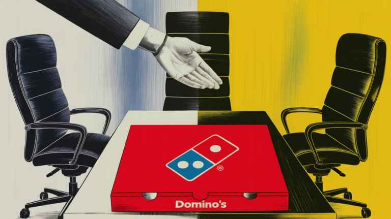 Domino's storefront sign signaling a major executive leadership transition in 2025