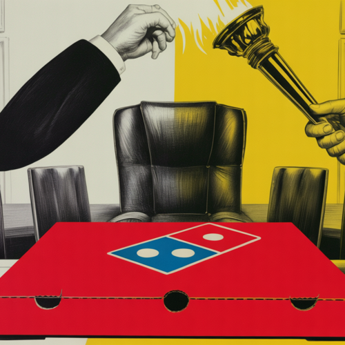 Domino's pizza chain storefront signaling a major CEO leadership transition this fall