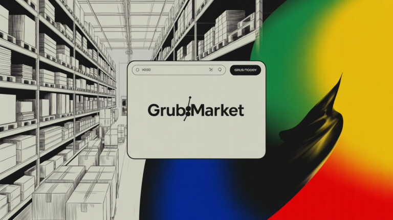 GrubMarket AI sales agent interface shown on a food distributor's dashboard screen.