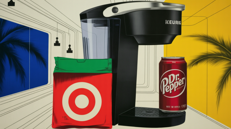 Keurig single-serve brewer on a counter representing KDP coffee spinoff strategy