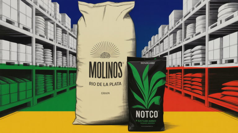 Plant-based food products on a retail shelf in Latin America representing NotCo acquisition