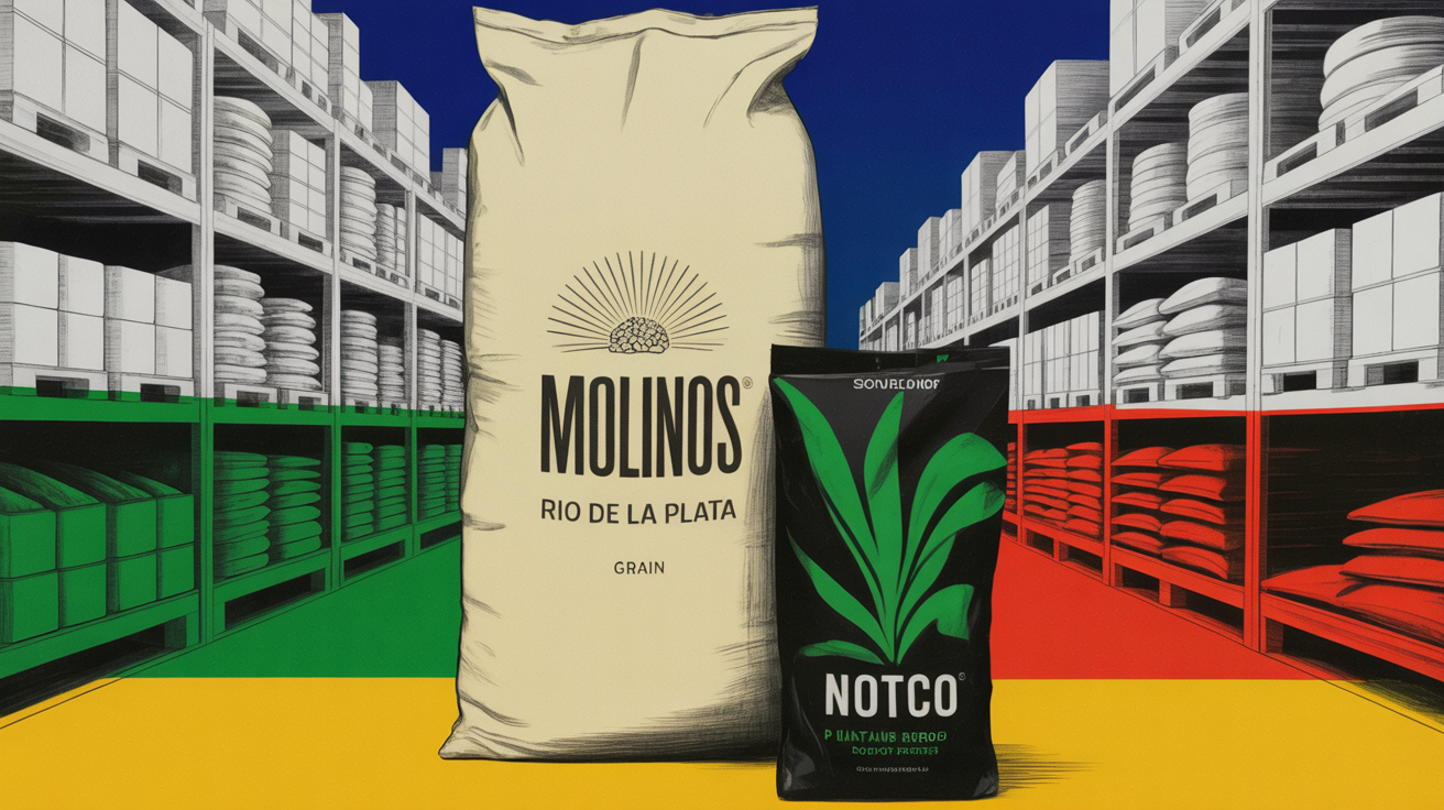 Plant-based food products on a retail shelf in Latin America representing NotCo acquisition
