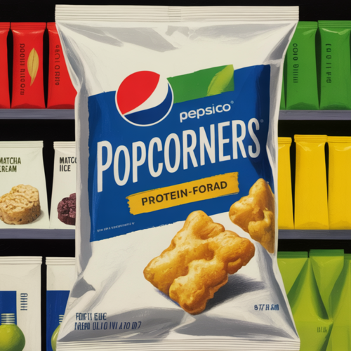 Assorted new functional snack products including protein crisps and matcha cookies on retail shelf