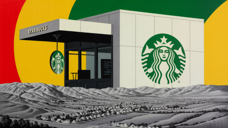 Compact Starbucks drive-thru location representing new smaller store expansion strategy
