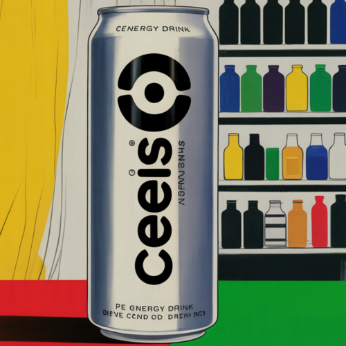 Celsius energy drink cans displayed with a Texas regulatory warning concept overlay