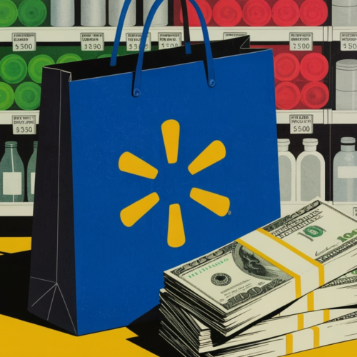 Grocery store executive at podium representing CEO pay and leadership transitions in 2025.