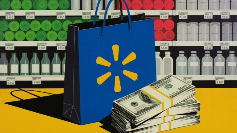 Grocery store executive at podium representing CEO pay and leadership transitions in 2025.