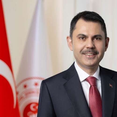 COP31 president-designate Murat Kurum speaking at a climate policy forum on electrification