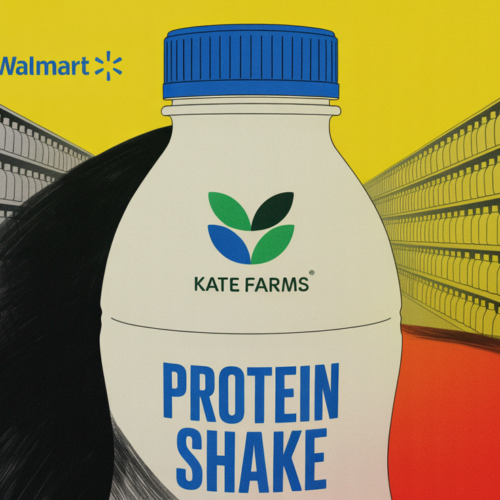 Kate Farms High Protein Nutrition Shake cartons in chocolate strawberry vanilla flavors
