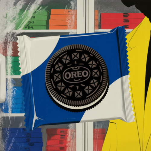 Colorful frozen snack products from Oreo, Dippin' Dots, and Over the Moo displayed in a summer retail freezer aisle.