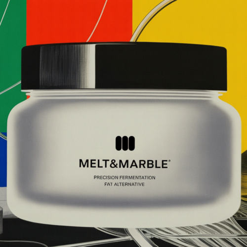 Marble7 precision fermentation fat alternative product displayed at In-Cosmetics Korea trade event
