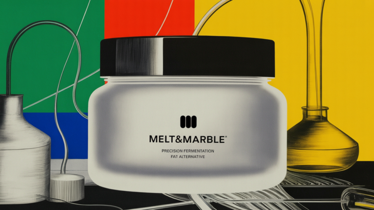 Marble7 precision fermentation fat alternative product displayed at In-Cosmetics Korea trade event