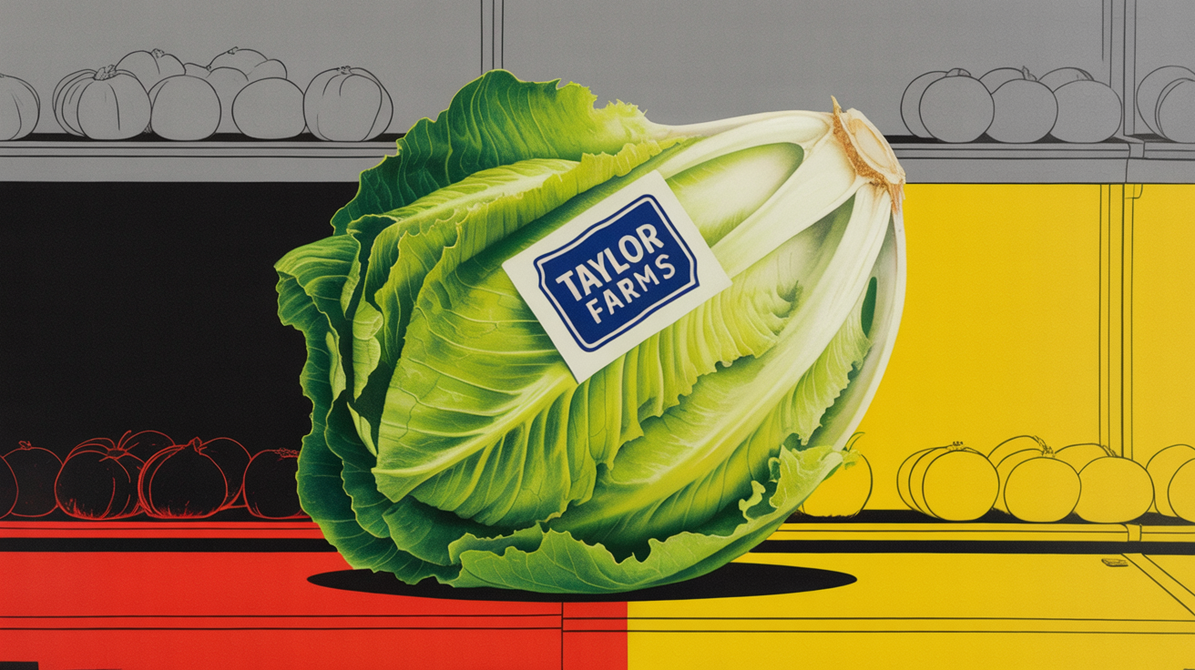 Iceberg lettuce heads on a produce supply chain conveyor belt facility