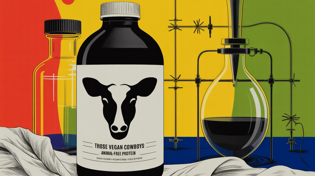 Precision fermentation lab equipment used to produce animal-free casein protein dairy alternatives.
