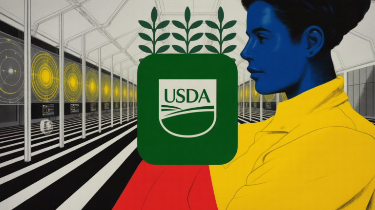 USDA researcher using AI tablet technology to analyze crop field data