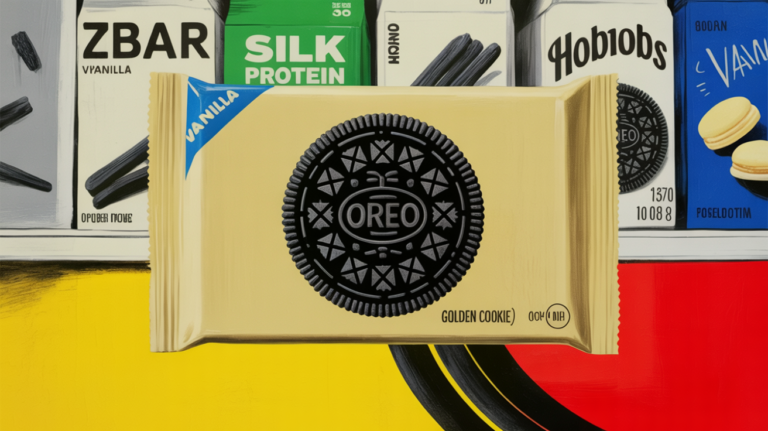 Assorted 2026 vanilla product launches including Zbar, Oreo Golden, and Silk protein packaging